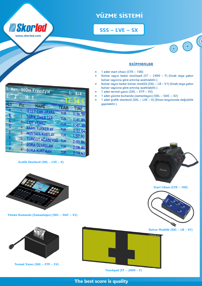 SSS - LVE - SX — SSS - LVE - SX HAVUZ ZAMAN ÖLÇÜM SİSTEMLERİ
