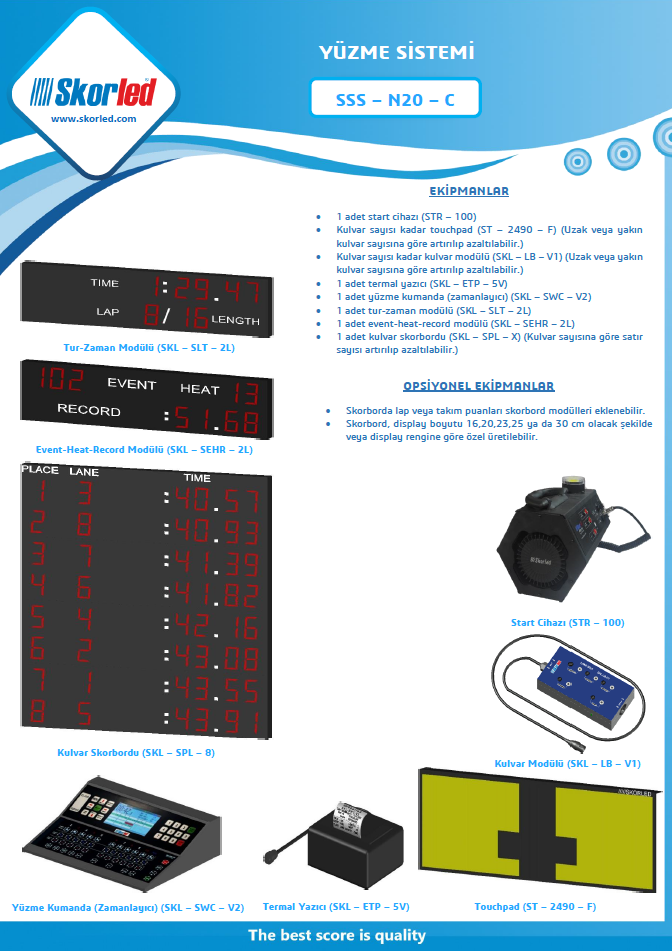 SSS - N20 - C — SSS - N20 - C HAVUZ ZAMAN ÖLÇÜM SİSTEMLERİ