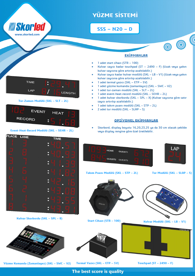 SSS - N20 - D — SSS - N20 - D HAVUZ ZAMAN ÖLÇÜM SİSTEMLERİ